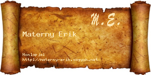 Materny Erik névjegykártya